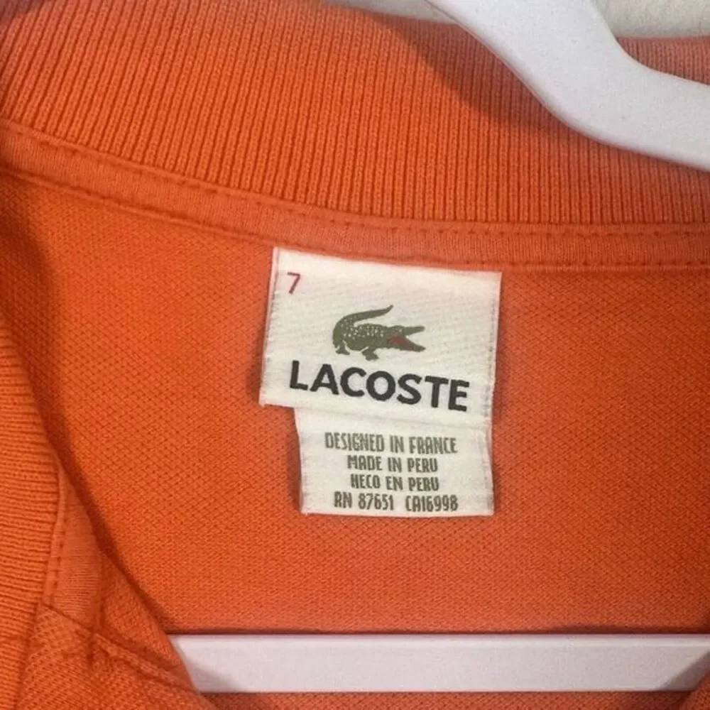 LACOSTE Mens Polo Shirt Size 7‎ 2XL Orange Cotton